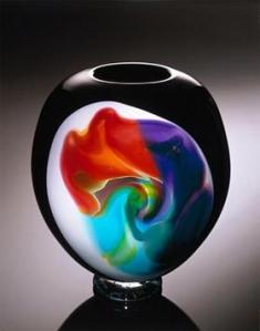 John Fitzpatrick of Ferndale created this colorful glass artwork, which will be on display at Art Birmingham. Photo/JOHN FITZPATRICK