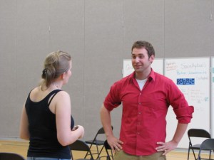 Katherine Carter talks with  a cast member. Photo/Stephanie Sokol