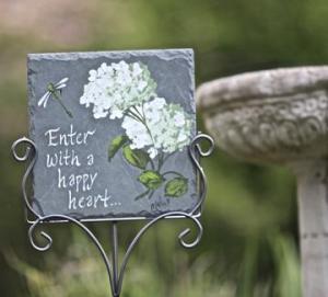 An example of the Mohr's painted slate tiles.