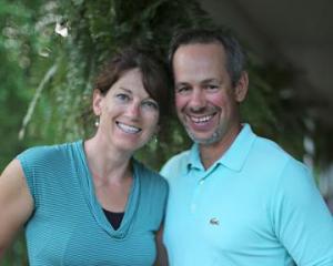 Karri and Michael Mohr of The Painted Garden have brought their hand-painted slate tiles to the Art & Apples Festival in Rochester for 10 years. Photo/The Mohrs